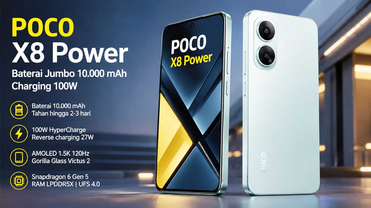 Bocoran POCO X8 Power, Baterai 10.000 mAh dan Charging 100W Jadi Andalan