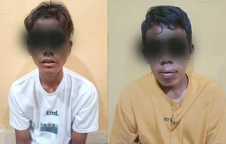 Terekam CCTV Mencuri LPG 3 Kg, Dua Pemuda Ditangkap Polres Belitung