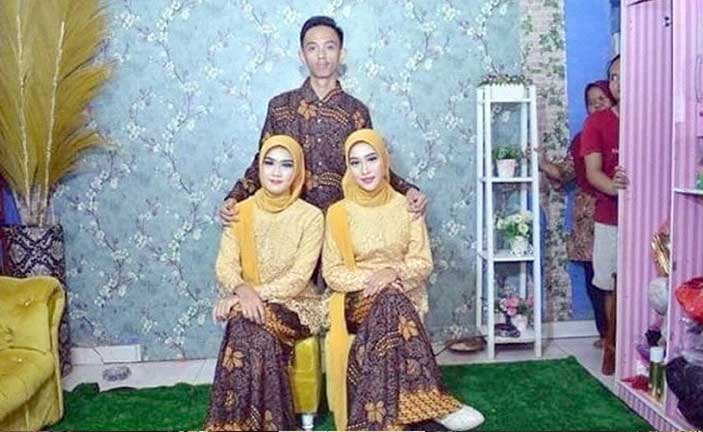 Menang Banyak, Pria Ini Menikahi Dua Gadis Cantik Sekaligus