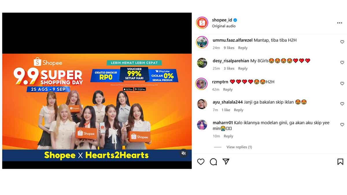 Iklan Shopee 9.9 Super Shopping Day Bareng Hearts2Hearts Banjir Pujian, Fans Janji Tak Akan Skip!