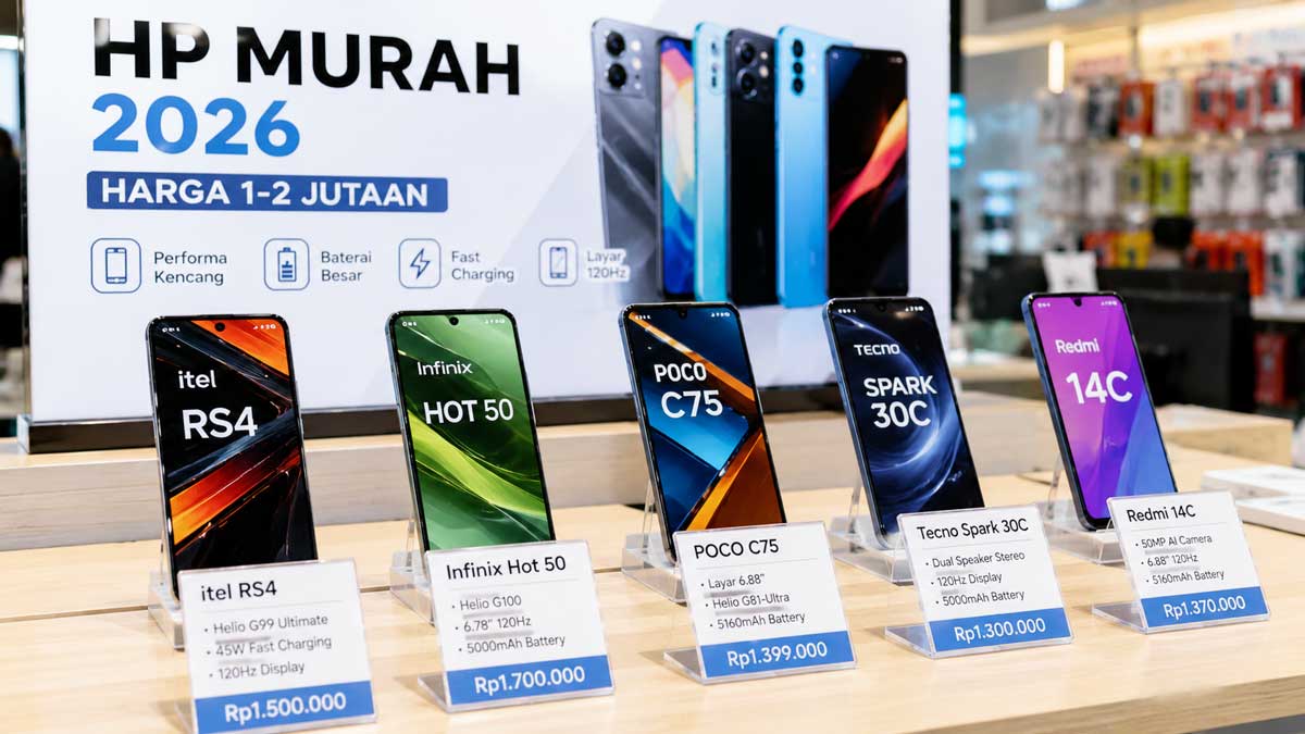 5 HP Murah 2026 Paling Worth It Harga 1-2 Jutaan, Ada 120Hz dan Fast Charging 45W
