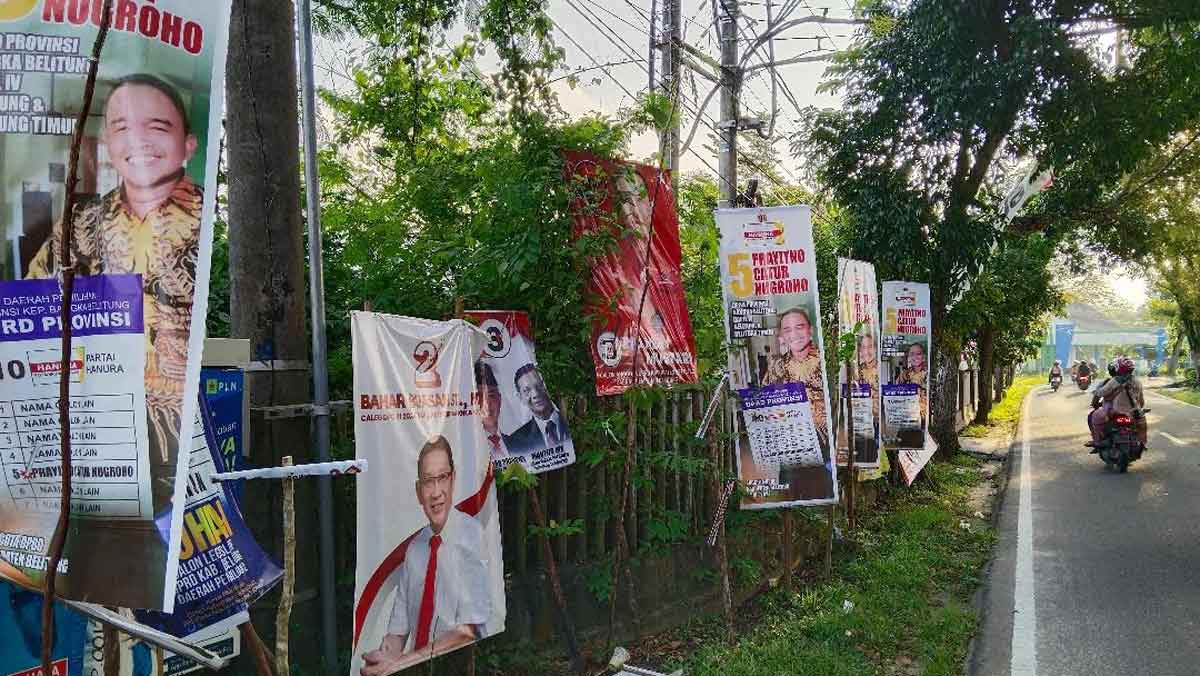 APK Caleg dan Parpol di Belitung Masih Bertebaran di Masa Tenang Pemilu 2024