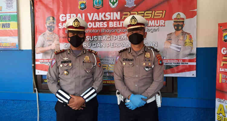 Satlantas Polres Beltim Buka Gerai Layanan Vaksin Khusus Pemohon SIM