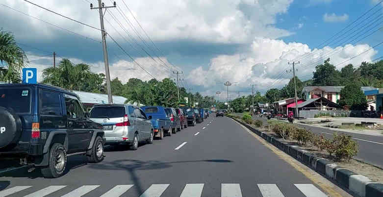 Parkir Semrawut Antrian di SPBU Jadi Sasaran OPM Polres Beltim