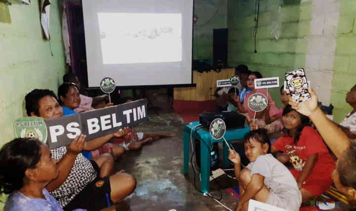 Warga Suku Sawang Nobar Liga 3: Semoga PS Beltim Masuk Final