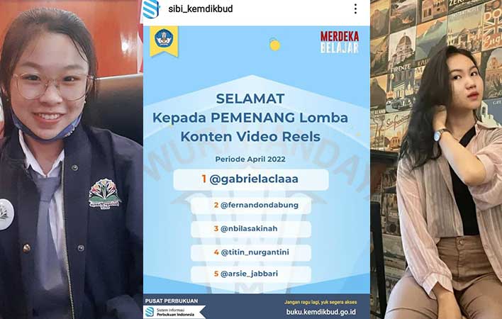 Siswi SMAN 1 Manggar, Gaby dan Nabila Juarai Reels Kemendikbudristek