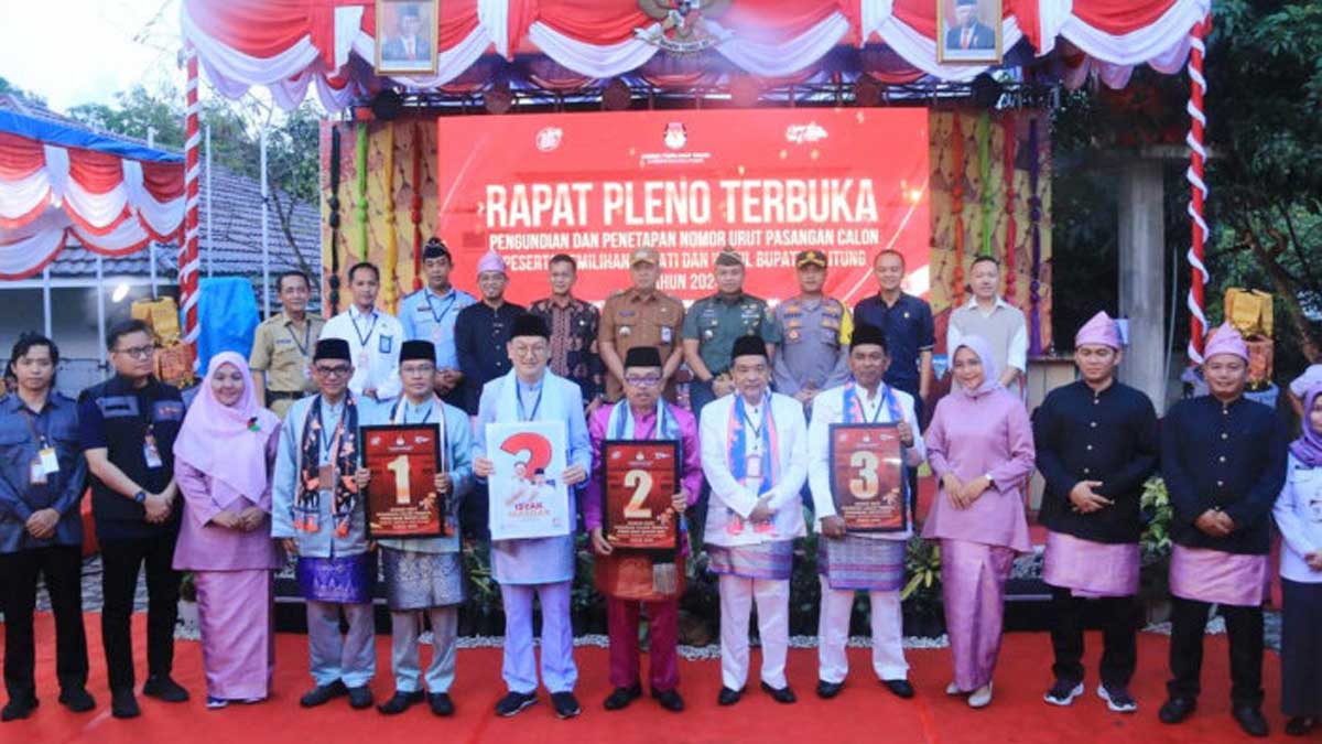 KPU Tetapkan Nomor Urut Paslon Pilkada Belitung 2024, Berikut Jadwal Masa Kampanye