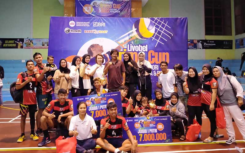 Tim Bola Voli PJP Sungai Padang Juara Livobel Brimo Cup 2022