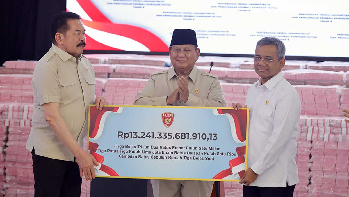 Rp13,24 Triliun Masuk Kas Negara, Satgas PKH Kuasai Kembali 259 Ribu Hektare Hutan