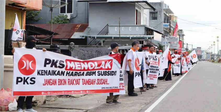 PKS Belitung Tolak Kenaikan Harga BBM Bersubsidi, Aksi Damai Flash Mob Serentak di Wilayah Babel