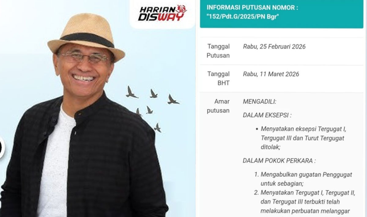 Dahlan Iskan Sah Pemilik Radar Bogor Usai Menang Gugatan Lawan Jawapos