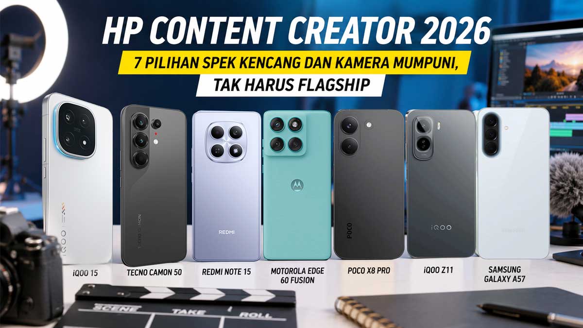 HP Content Creator 2026: 7 Pilihan Spek Kencang dan Kamera Mumpuni, Tak Harus Flagship