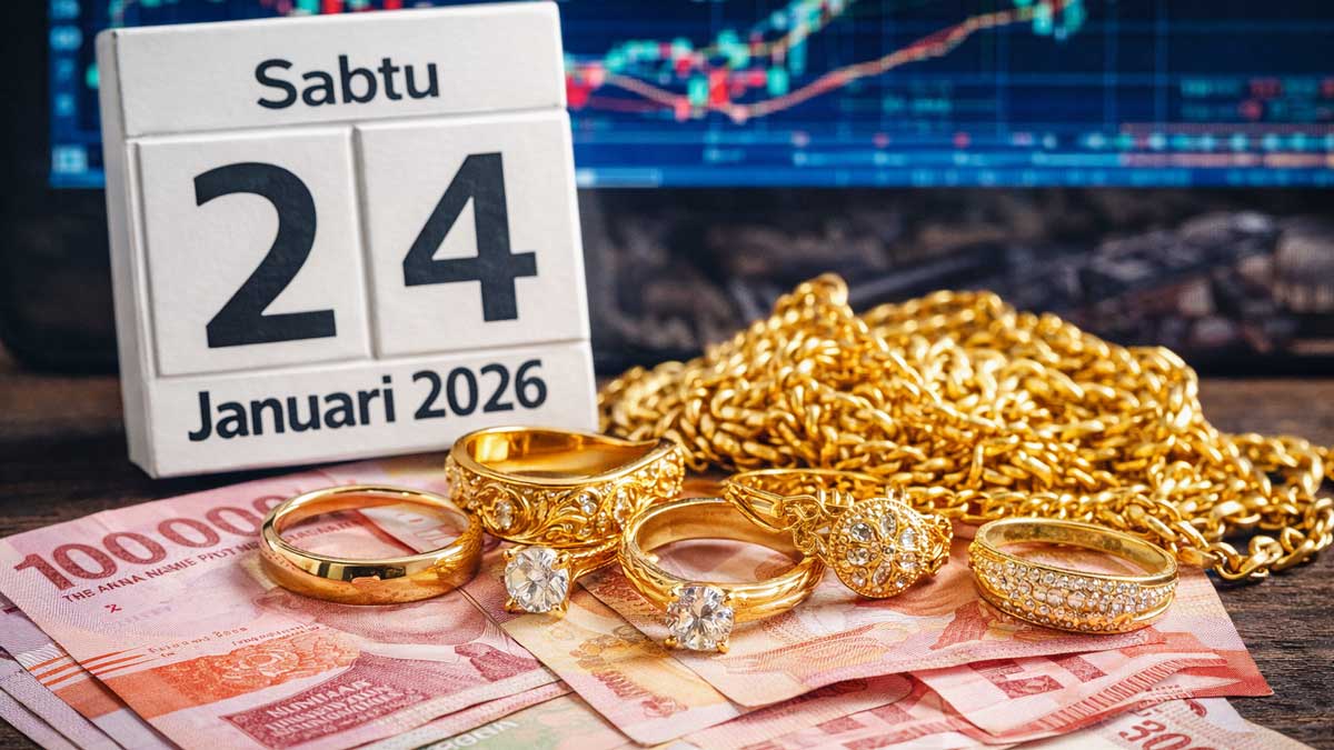 Update Harga Emas Perhiasan 24 Januari 2026, Hartadinata Naik, Raja Emas Turun