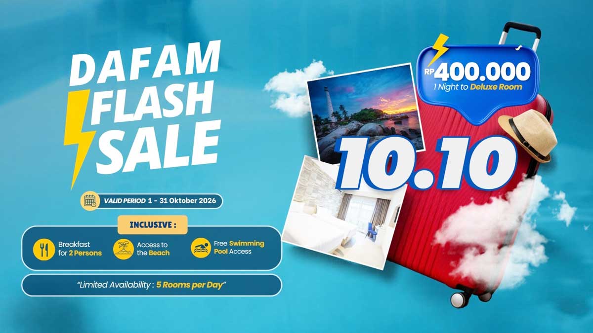Promo Hotel Belitung Oktober 2026, Kamar Dafam Resort Cuma Rp400 Ribu Termasuk Sarapan
