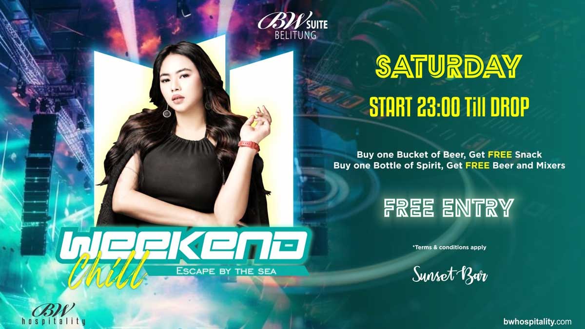 Weekend Chill BW Suite Belitung, DJ Anna Tampil Setiap Sabtu Malam dengan Free Entry