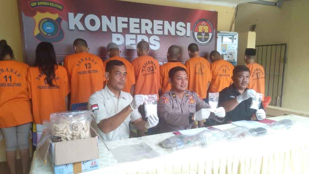 Operasi Antik Polres Belitung 2023, 9 Orang Jadi Tersangka Narkoba