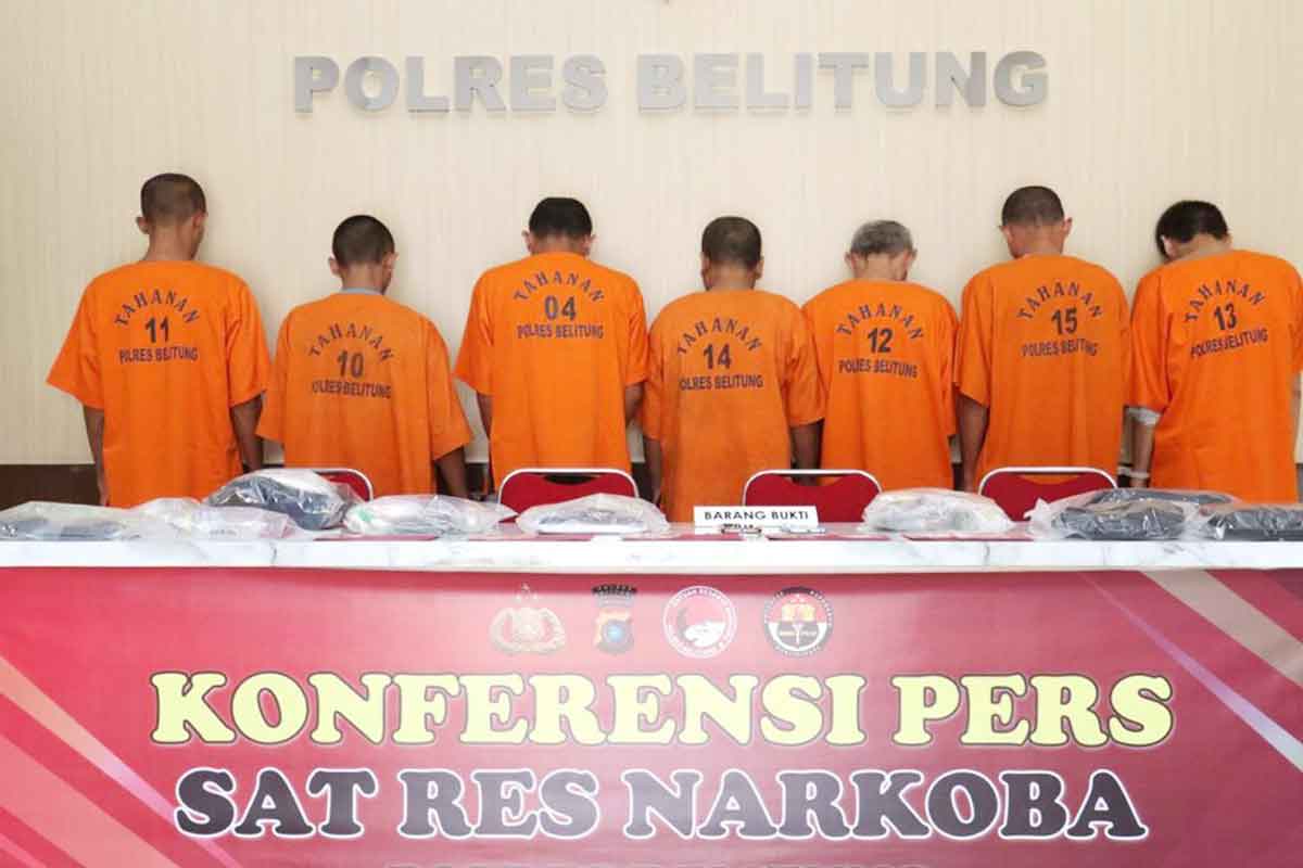 12 Penyalahguna Narkotika Ditangkap Polres Belitung, 5 Jadi Pengedar, 5 Direhabilitasi di RSJ