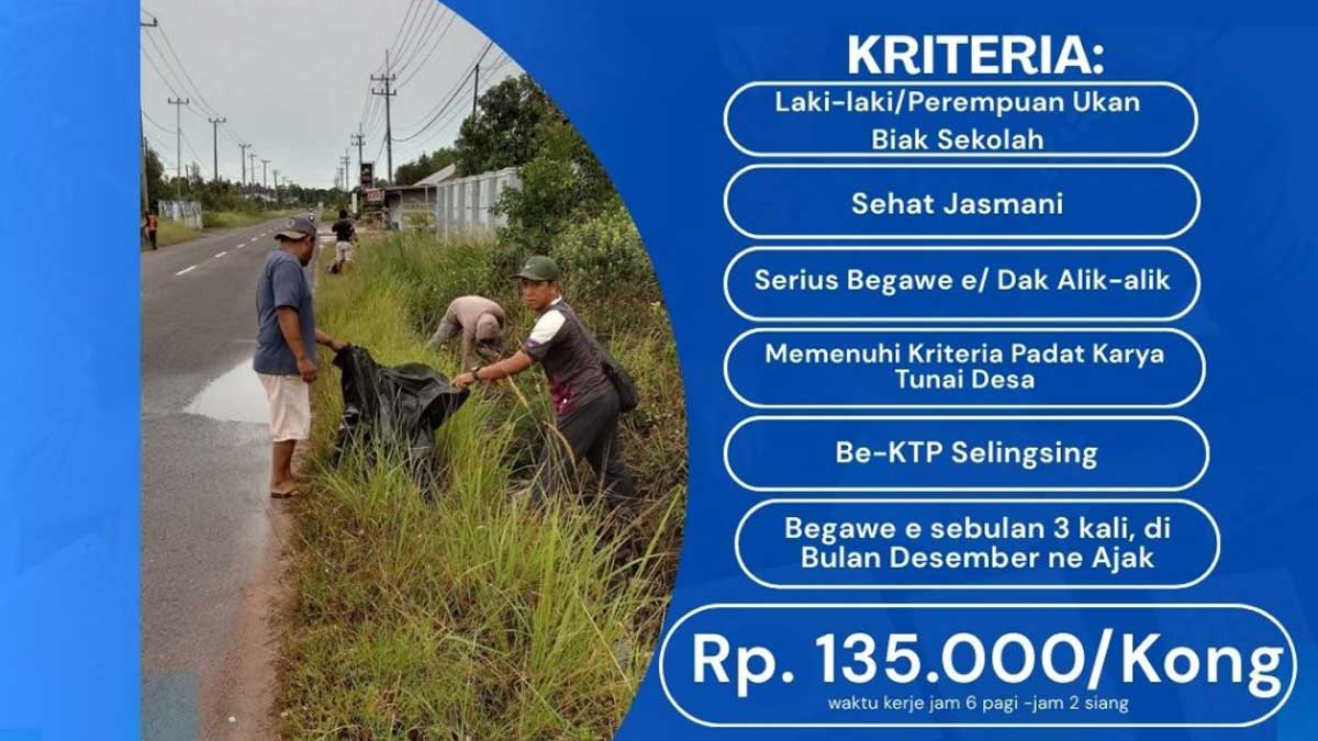 Pemdes Selingsing Buka 15 Lowongan Kerja Padat Karya 2025, Ini Syarat & Upahnya