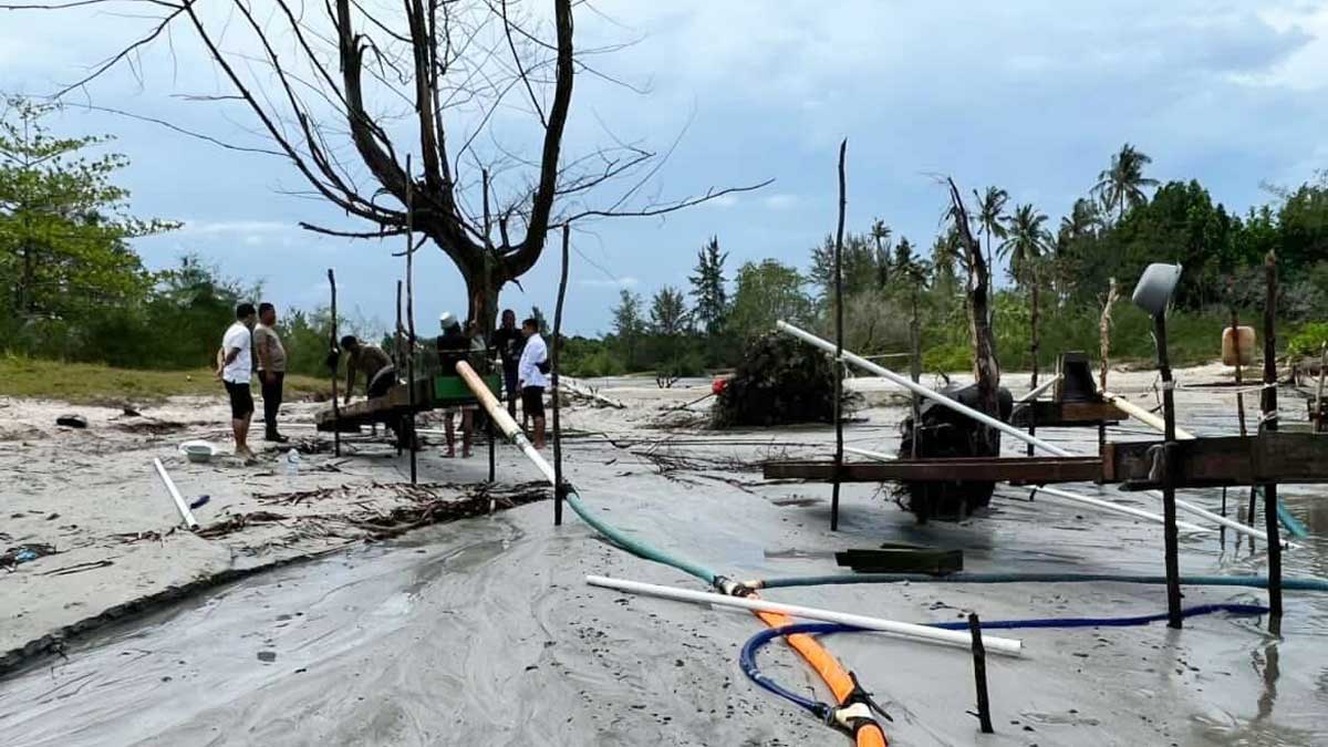 Tambang Ilegal di Pantai Nyiur Melambai Beltim Tetap Jalan, Meski Ditertibkan Berulang Kali