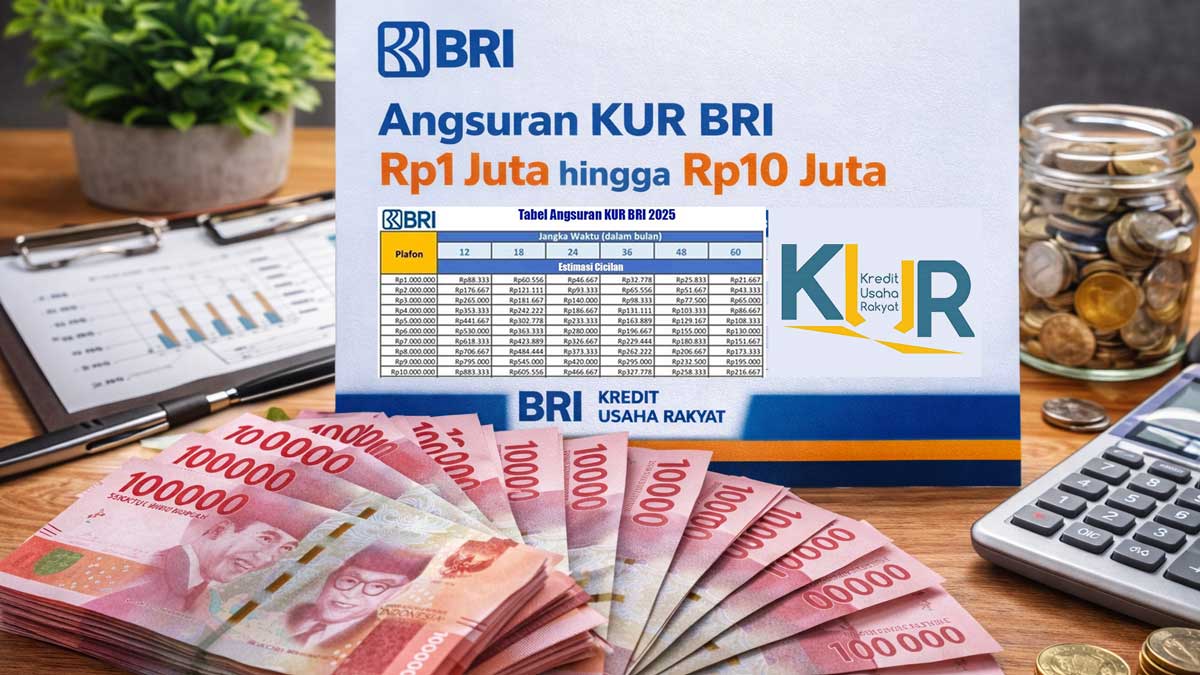 Tabel Lengkap Angsuran KUR BRI Plafon Rp1–10 Juta, Cicilan Ringan untuk UMKM