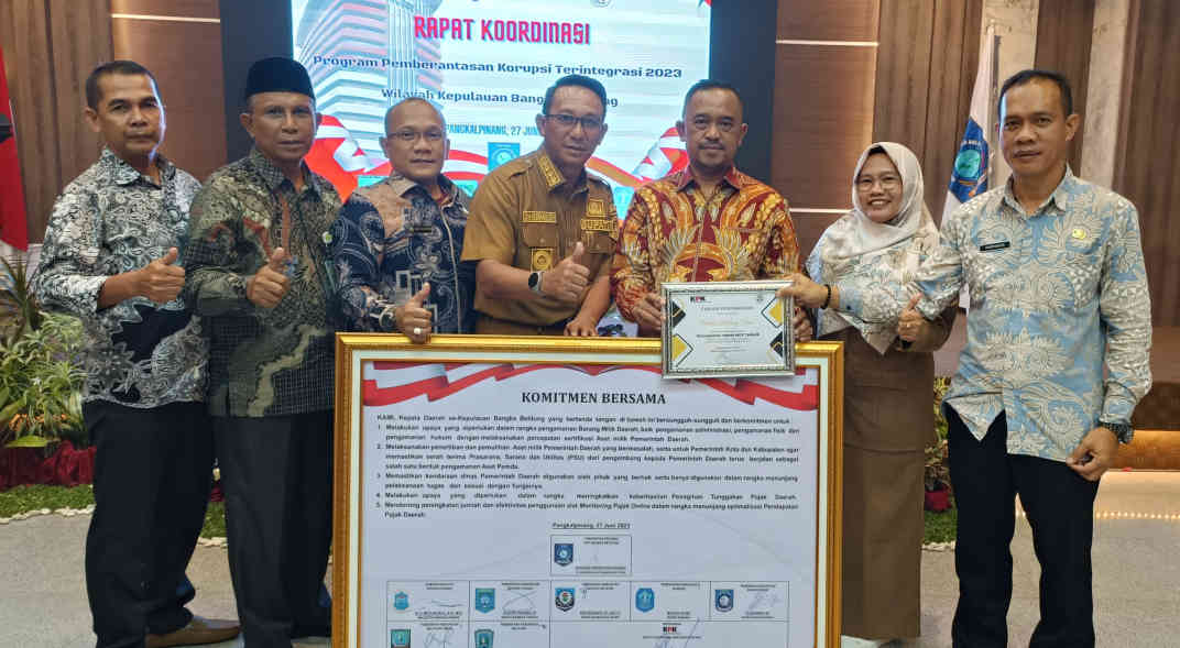 Pemkab Belitung Timur Raih Penghargaan Peningkatan Indeks MCP Terbaik se-Babel 2023