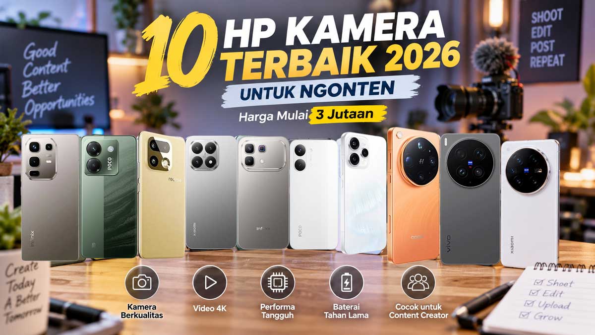 10 HP Kamera Terbaik 2026 untuk Ngonten, Harga Mulai 3 Jutaan