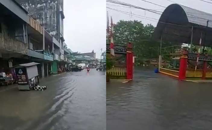 Kawasan Kelenteng Pasar Tanjungpandan Sempat Direndam Banjir, DPUPR Belitung Perbaiki Saluran Pembuangan