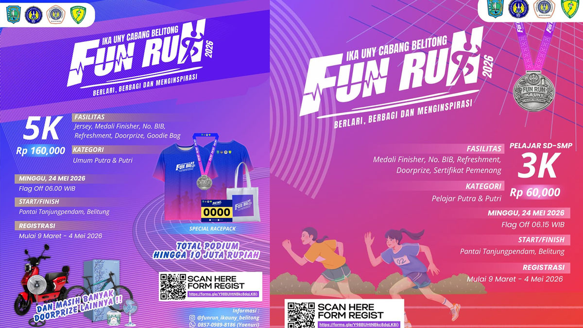 IKA UNY Belitong Siap Gelar Fun Run 2026 di Tanjungpendam, akan Dibuka Rektor UNY