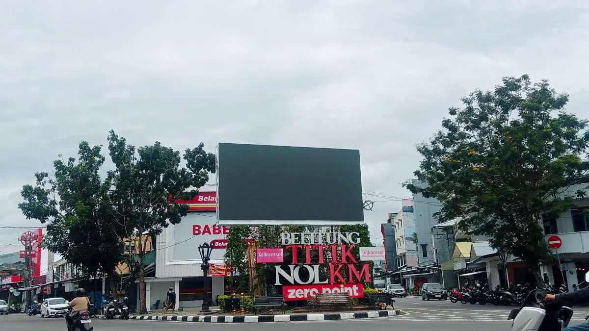 Sudah Terpasang, Videotron Percantik Pusat Kota Belitung dan Jadi Media Promosi