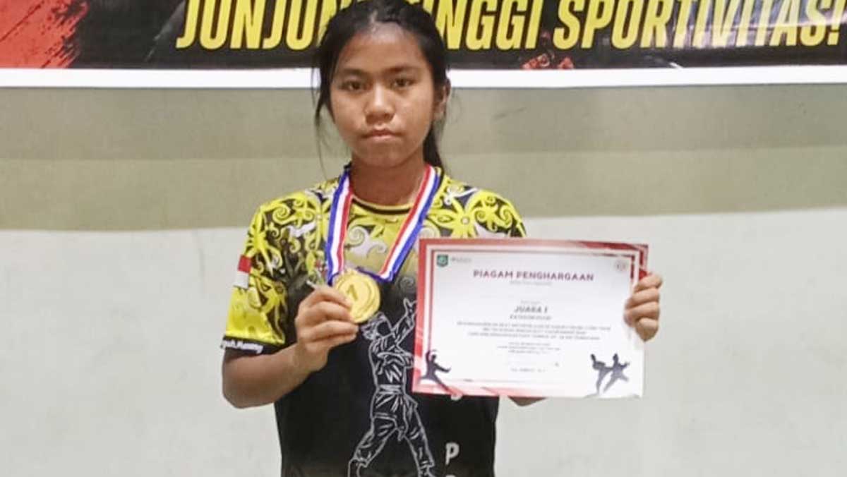 Qayla Sabet 2 Emas di Kejuaraan Pencak Silat Beltim, SDN 10 Gantung Panen 19 Medali