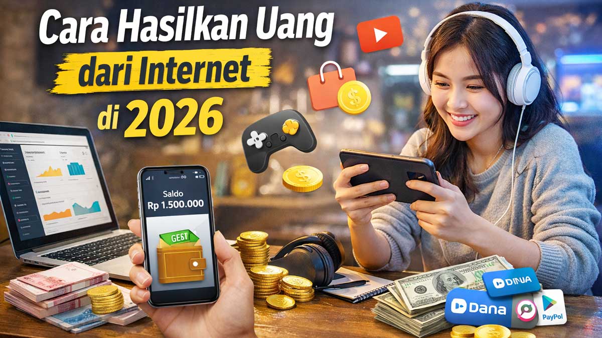 Lengkap! Cara Hasilkan Uang dari Internet di 2026, Cuan Aplikasi Hingga Game Legal
