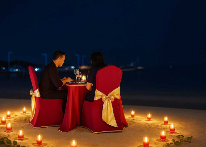 Candle Light Dinner Romantis di Belitung, Dafam Resort Tawarkan Makan Malam di Tepi Pantai