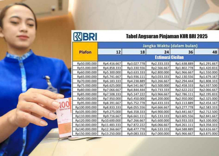 Tabel Angsuran KUR BRI 2025 Plafon Rp150 Juta, Cicilan Ringan Modal Usaha UMKM