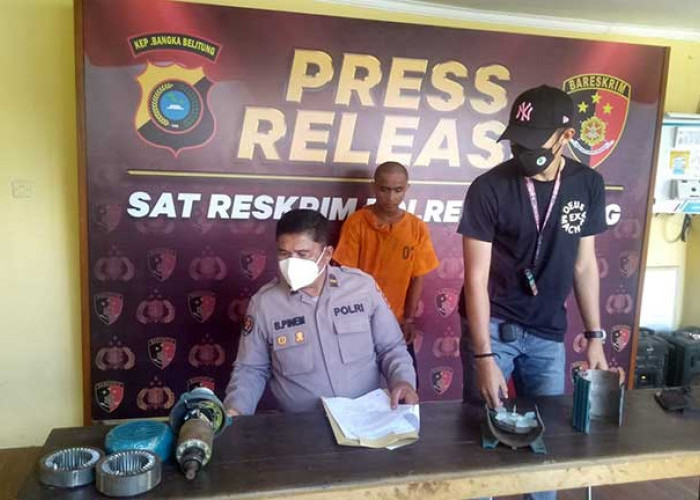 Pria Asal Kecamatan Manggar Curi Mesin Dinamo, Kepergok Pemilik Bengkel di Tanjungpandan