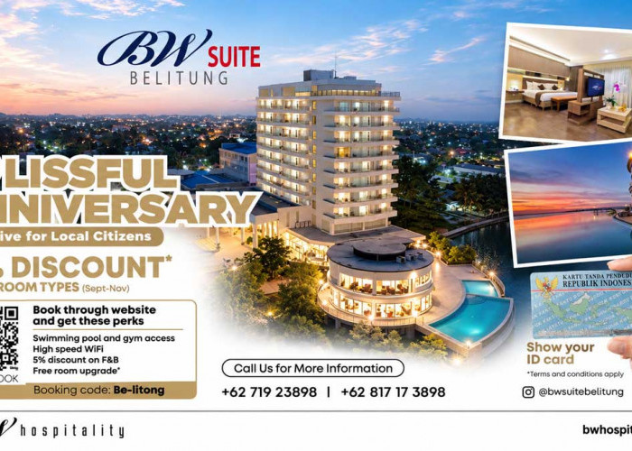 Promo 13 Tahun Hotel BW Suite Belitung, Hadirkan Diskon Kamar untuk Warga Lokal