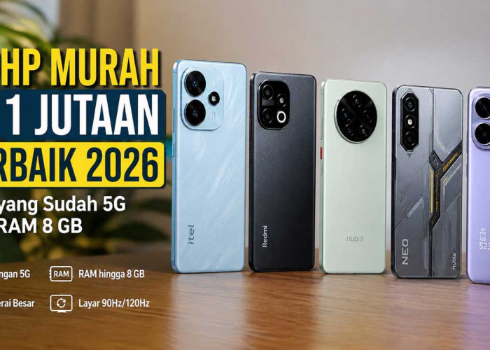 5 HP Murah 1 Jutaan Terbaik 2026, Ada 5G hingga RAM 8 GB