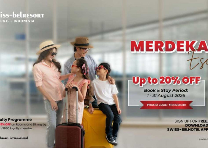 Promo Merdeka Escape Swiss-Belresort Belitung, Diskon Kamar hingga 20 Persen