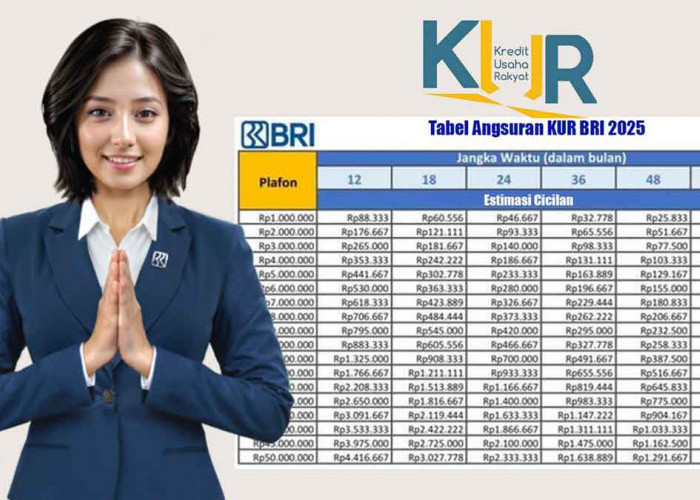 Tabel Angsuran KUR BRI 2025: Pinjaman Rp 30 Juta hingga Rp 50 Juta Tenor 60 Bulan