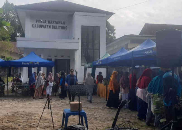 Pokja Wartawan Belitung Sukses Gelar Pasar Tani, Omset Penjualan Capai Puluhan Juta