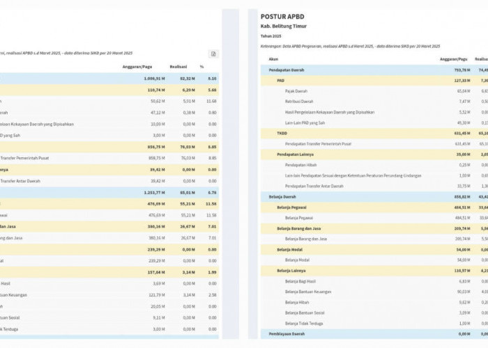 Rincian APBD 2025 7 Kabupaten/Kota di Bangka Belitung, Siapa Paling Kaya?