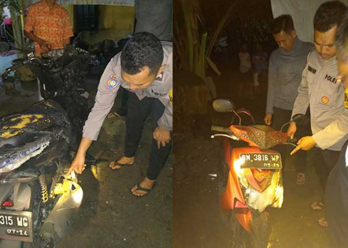 Ditinggal Tidur, Dua Motor Warga Tanjungpandan Ini Terbakar, Penyebab Masih Diselidiki Polisi