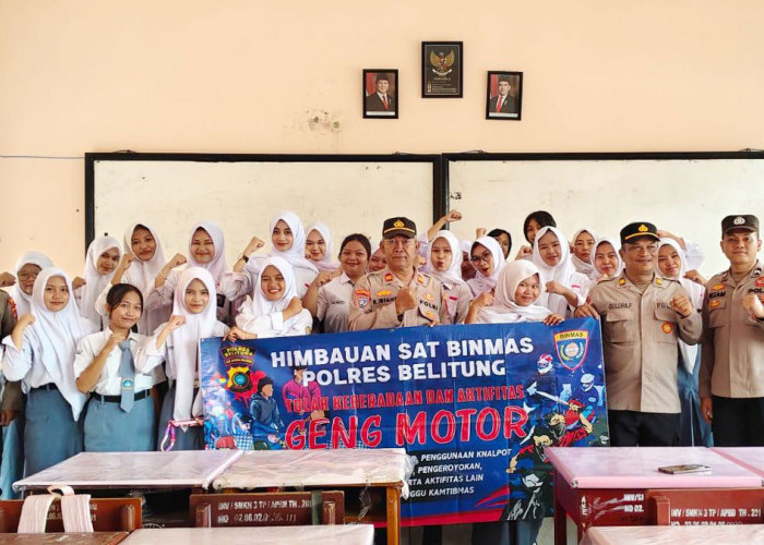 Polisi Edukasi Bahaya Geng Motor di SMKN 3 Tanjungpandan, Pelajar Diminta Fokus Masa Depan