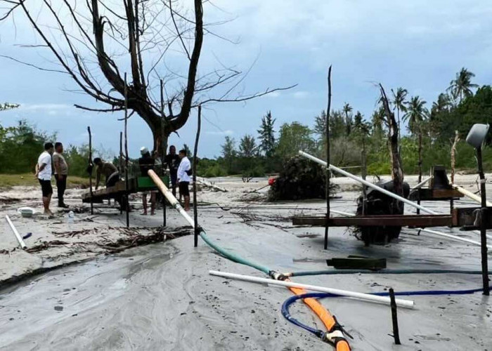 Tambang Ilegal di Pantai Nyiur Melambai Beltim Tetap Jalan, Meski Ditertibkan Berulang Kali