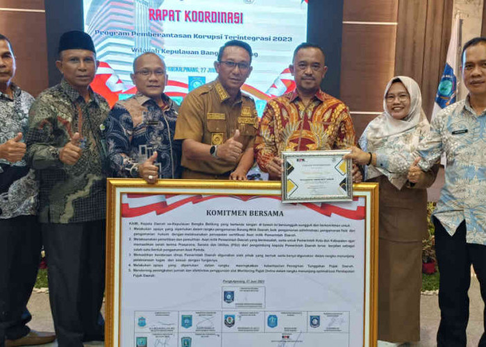 Pemkab Belitung Timur Raih Penghargaan Peningkatan Indeks MCP Terbaik se-Babel 2023