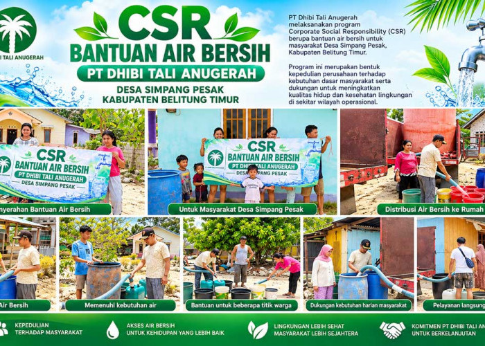 Perkuat Kepedulian Sosial, PT Dhibi Tali Anugerah Salurkan Air Bersih ke Warga Simpang Pesak