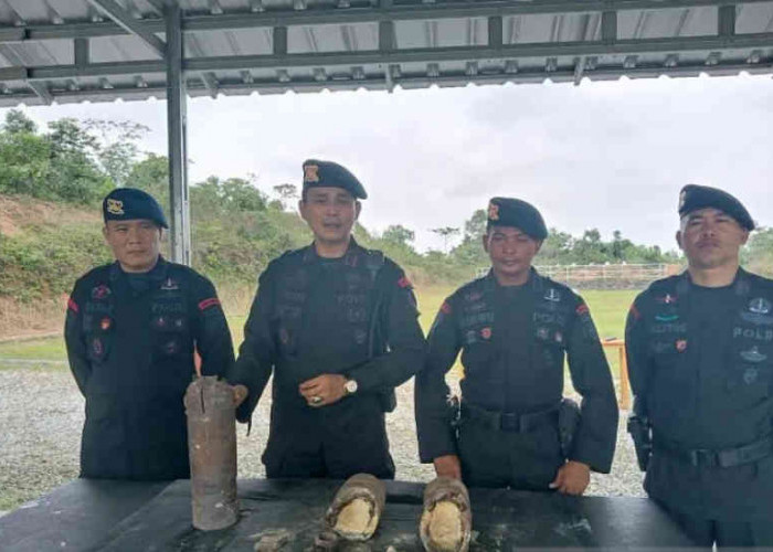 20 Mortir Sisa Perang Dunia II di Belitung Berhasil Diledakkan Satbrimob Polda Babel