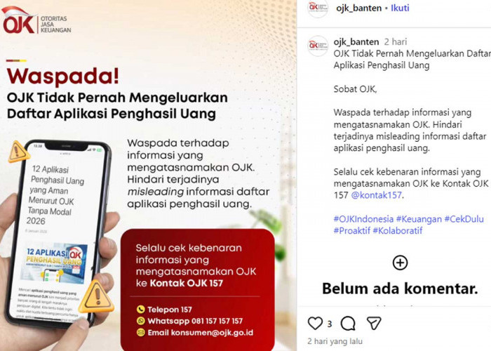 Tegas! OJK Tak Pernah Rilis Daftar Aplikasi Penghasil Uang