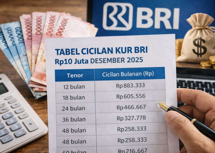 Tabel Lengkap Cicilan KUR BRI Rp10 Juta Desember 2025, Mulai Rp216 Ribuan