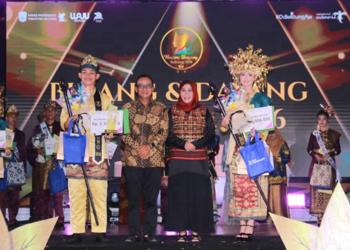 Gibran dan Garcia Sandang Gelar Bujang Dayang Belitung 2026, Siap Promosikan Wisata Daerah